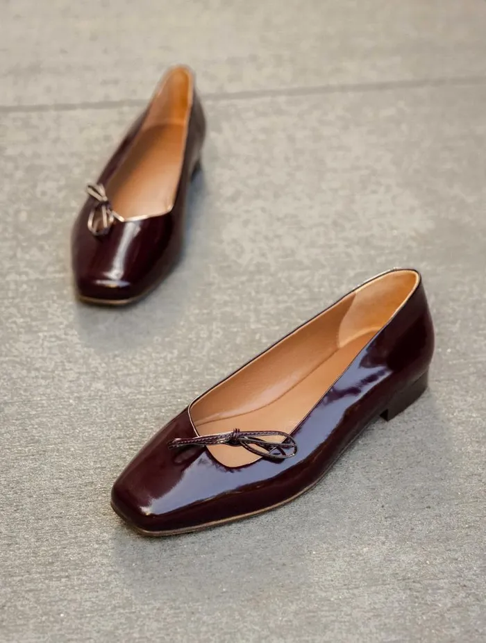 Women Ballet Flats Bobbies Carry Cherry Brandy