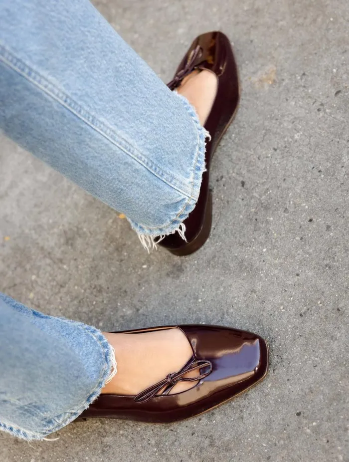 Women Ballet Flats Bobbies Carry Cherry Brandy