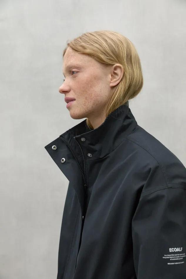 Women Black Hokai Jacket Ecoalf Coats And Jackets