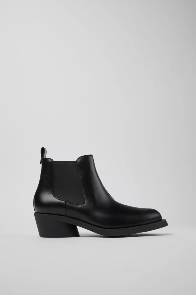 Women Bonnie Black Leather Ankle Boots Camper Ankle Boots Women Bonnie Black Leather Ankle Boots Camper Ankle Boots