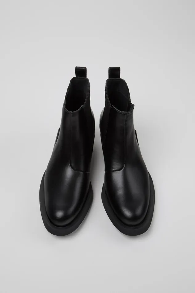 Women Bonnie Black Leather Ankle Boots Camper Ankle Boots Women Bonnie Black Leather Ankle Boots Camper Ankle Boots