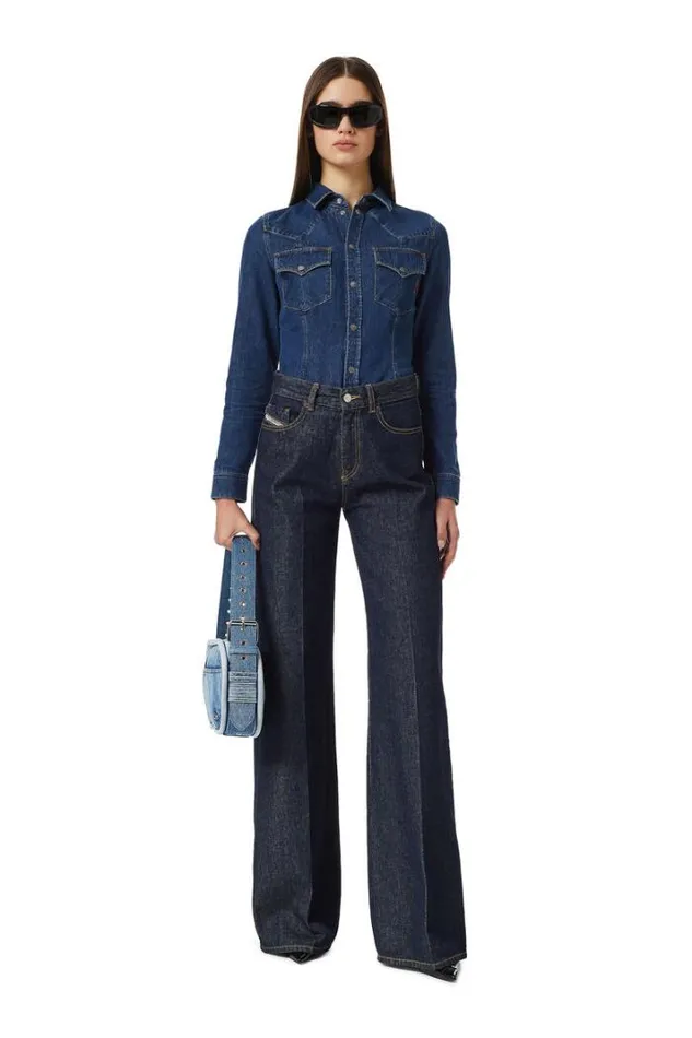 Women Bootcut And Flare Jeans 1978 DAkemi Z9c02 Dark Blue Diesel Bootcut And Flare