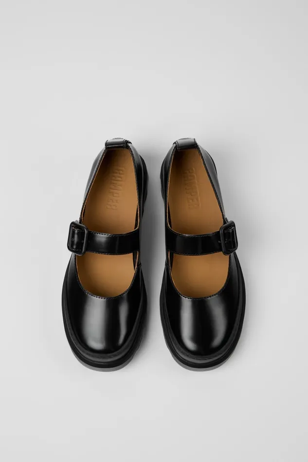 Women Brutus Black Leather Mary Jane Flats Camper Ballerinas Women Brutus Black Leather Mary Jane Flats Camper Ballerinas