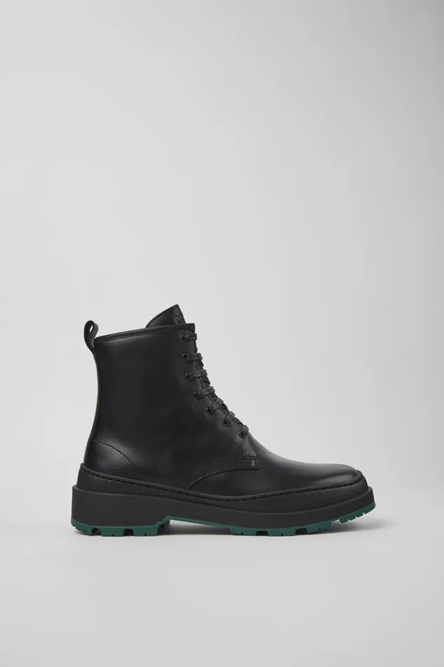 Women Brutus Trek MICHELIN Black Leather Boots Camper Ankle Boots Women Brutus Trek MICHELIN Black Leather Boots Camper Ankle Boots
