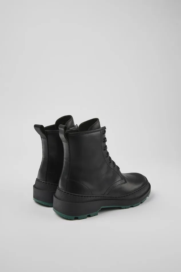 Women Brutus Trek MICHELIN Black Leather Boots Camper Ankle Boots Women Brutus Trek MICHELIN Black Leather Boots Camper Ankle Boots