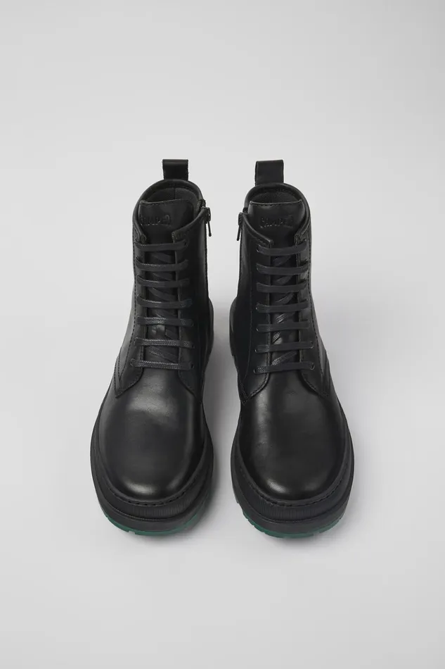 Women Brutus Trek MICHELIN Black Leather Boots Camper Ankle Boots Women Brutus Trek MICHELIN Black Leather Boots Camper Ankle Boots