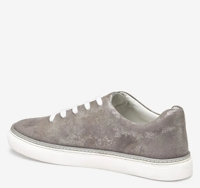 Women Callie LaceToToe Silver Metallic Italian Suede JohnstonandMurphy Sneakers Women Callie LaceToToe Silver Metallic Italian Suede JohnstonandMurphy Sneakers