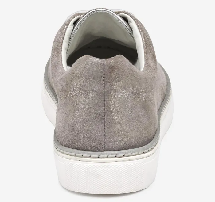 Women Callie LaceToToe Silver Metallic Italian Suede JohnstonandMurphy Sneakers Women Callie LaceToToe Silver Metallic Italian Suede JohnstonandMurphy Sneakers