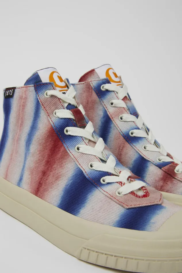 Women Camper X EFI Multicolored Organic Cotton Sneakers Camper Ankle Boots
