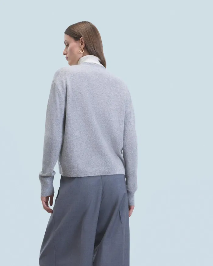 Women Cashmere Cardigans From Future Light Heart Cardigan Sweater Dark Heather Gray