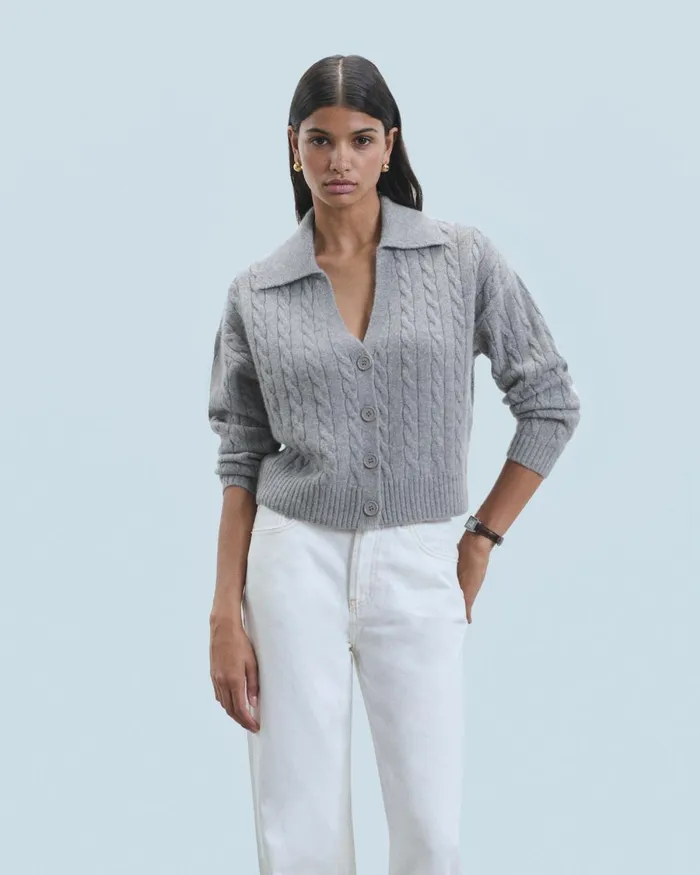 Women Cashmere Cardigans From Future Ribbed Cardigan Sweater Dark Heather Gray Women Cashmere Cardigans From Future Ribbed Cardigan Sweater Dark Heather Gray