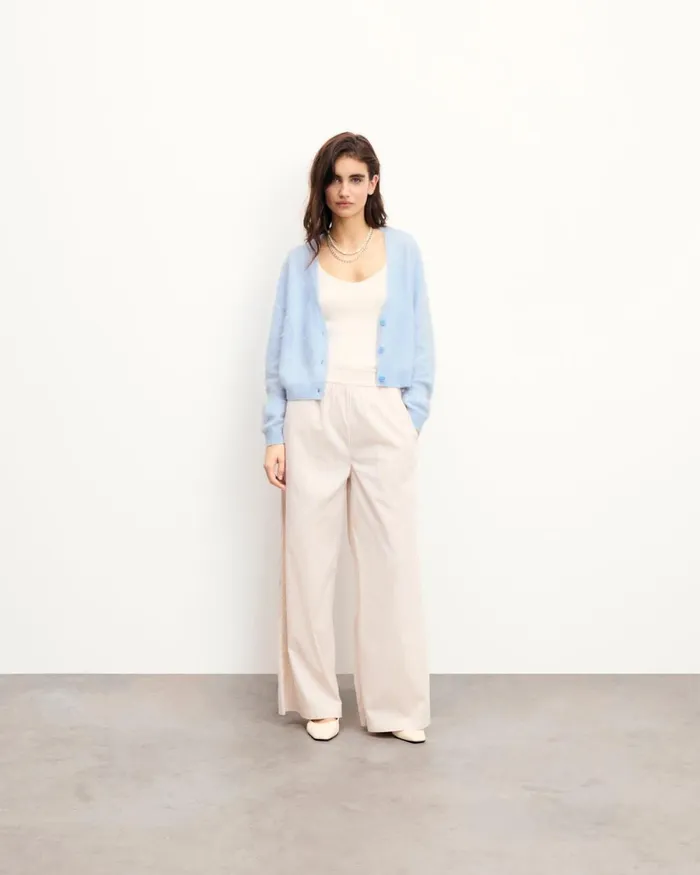 Women Cashmere Sweaters From Future Brushed Cardigan Sweater Baby Blue