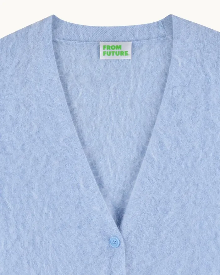 Women Cashmere Sweaters From Future Brushed Cardigan Sweater Baby Blue