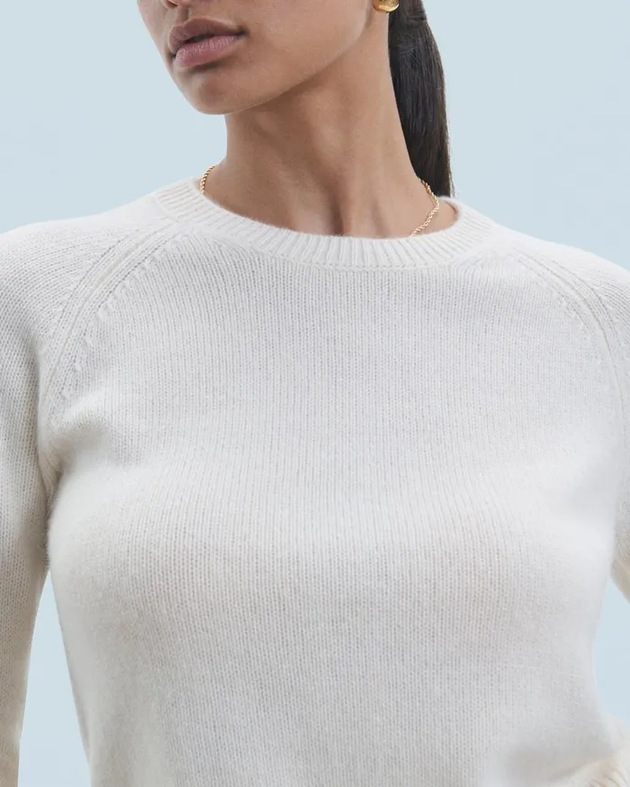 Women Cashmere Sweaters From Future Crewneck Raglan Sweater White