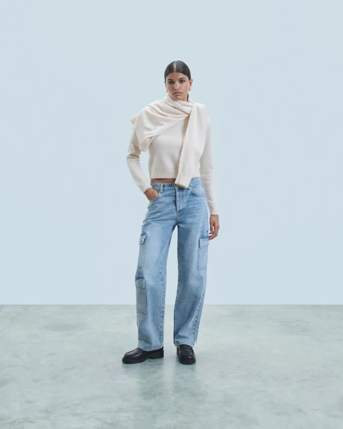Women Cashmere Sweaters From Future Crewneck Raglan Sweater White