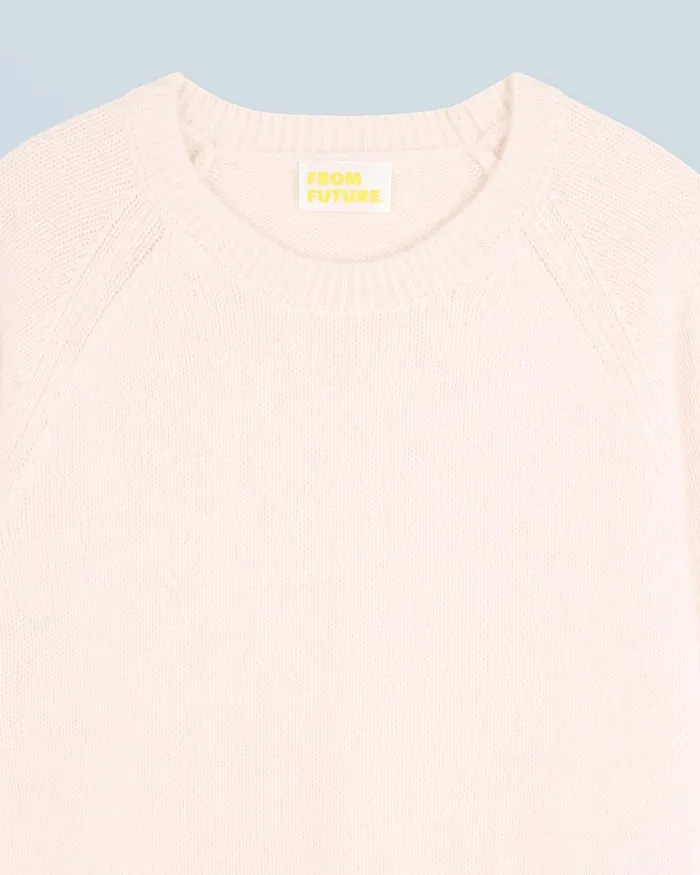 Women Cashmere Sweaters From Future Crewneck Raglan Sweater White