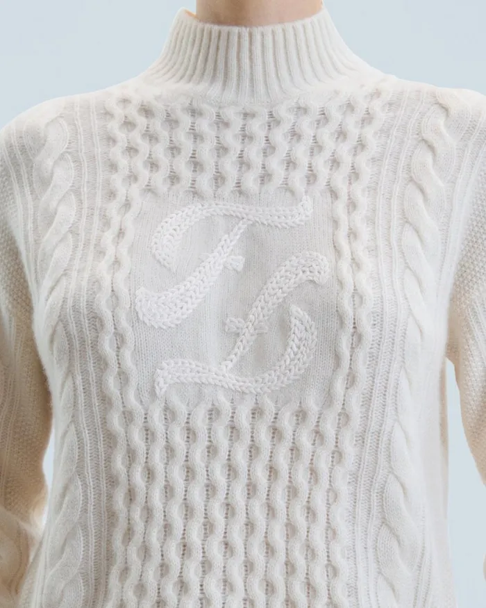 Women Cashmere Sweaters From Future Mock Neck Sweater White