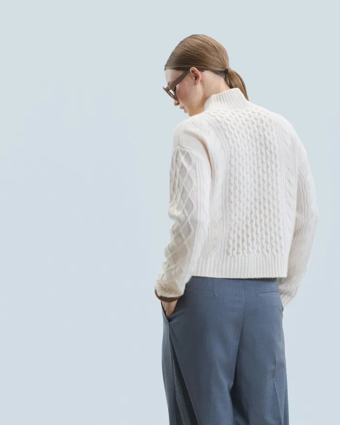 Women Cashmere Sweaters From Future Mock Neck Sweater White