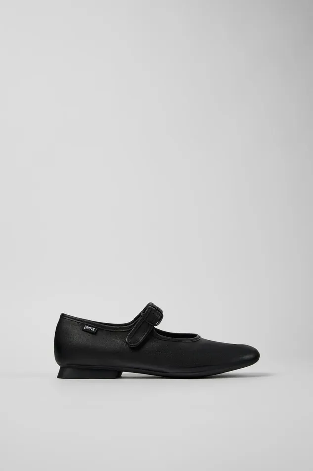 Women Casi Myra Black Leather Shoe Camper Ballerinas Women Casi Myra Black Leather Shoe Camper Ballerinas