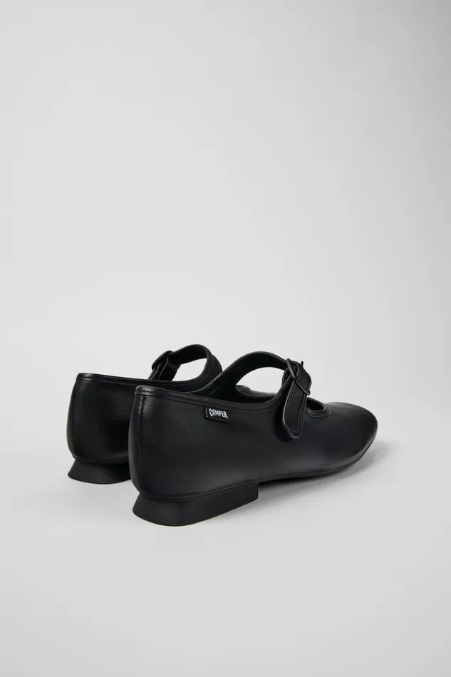 Women Casi Myra Black Leather Shoe Camper Ballerinas Women Casi Myra Black Leather Shoe Camper Ballerinas