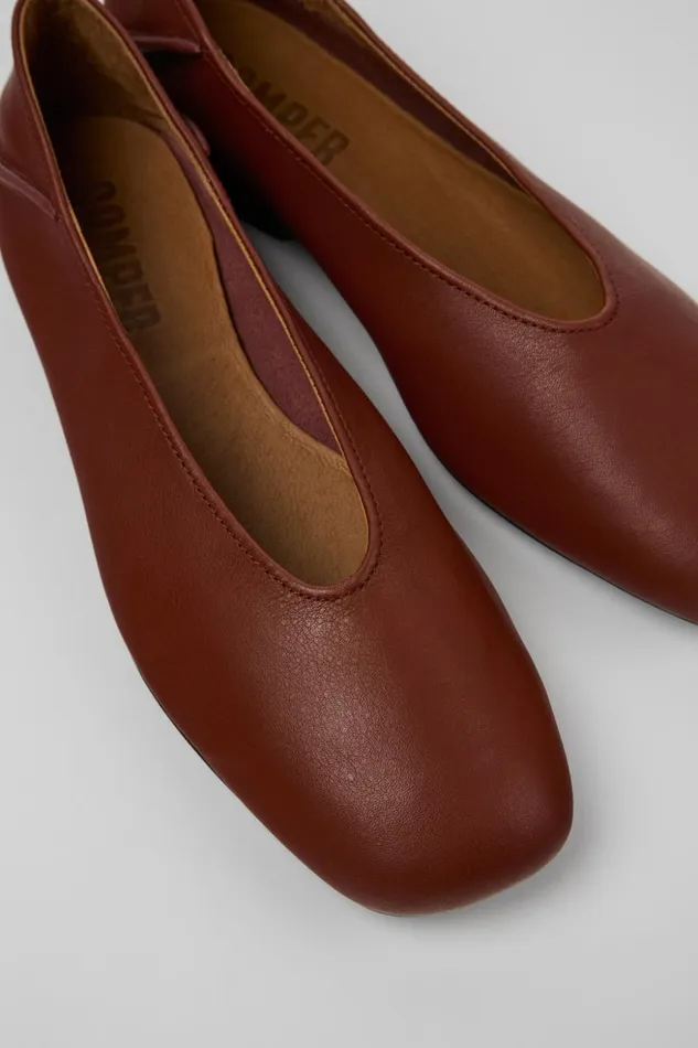 Women Casi Myra Red Leather Ballerinas Camper Ballerinas