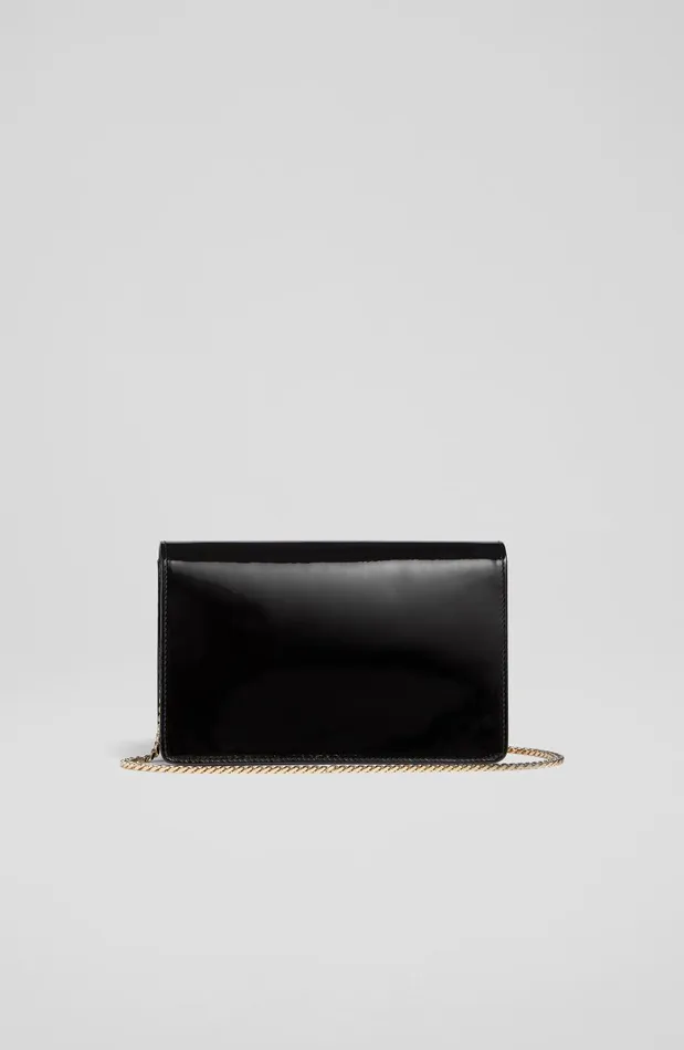 Women Clutch Bags LKBennett Cici Black Patent Leather Clutch Bag Women Clutch Bags LKBennett Cici Black Patent Leather Clutch Bag
