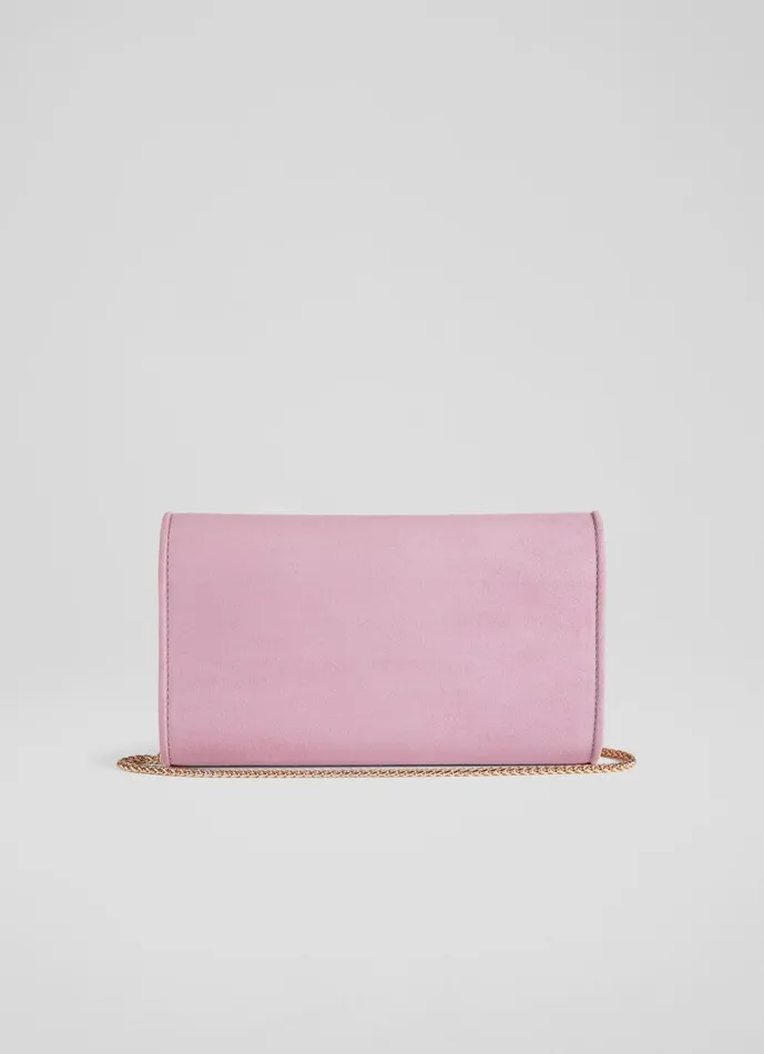 Women Clutch Bags LKBennett Dominica Lilac Suede Clutch Bag Women Clutch Bags LKBennett Dominica Lilac Suede Clutch Bag