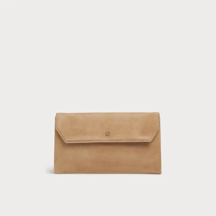 Women Clutch Bags LKBennett Dora Beige Suede Envelope Clutch Women Clutch Bags LKBennett Dora Beige Suede Envelope Clutch
