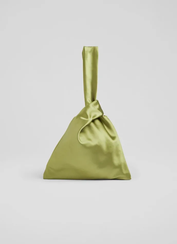 Women Clutch Bags LKBennett Taylor Green Satin Handbag Women Clutch Bags LKBennett Taylor Green Satin Handbag
