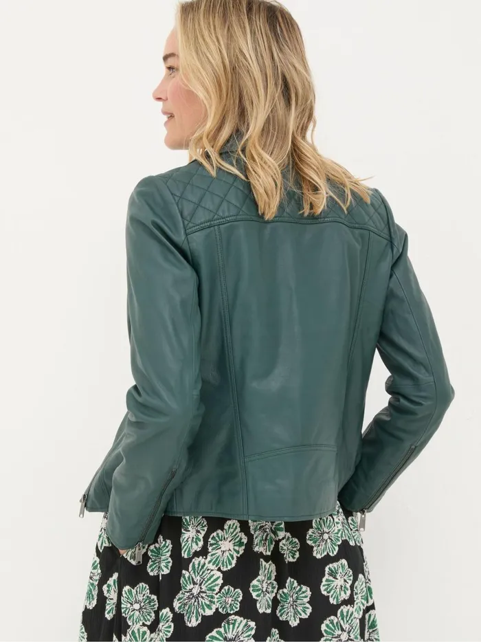 Women Coats and Jackets Fat Face Bethany Green Quilted Biker Jacket