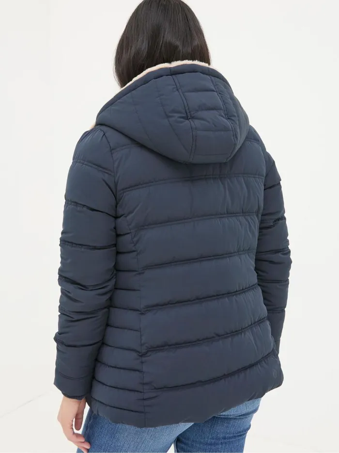 Women Coats and Jackets Fat Face Lara Navy Lara Puffer Coat