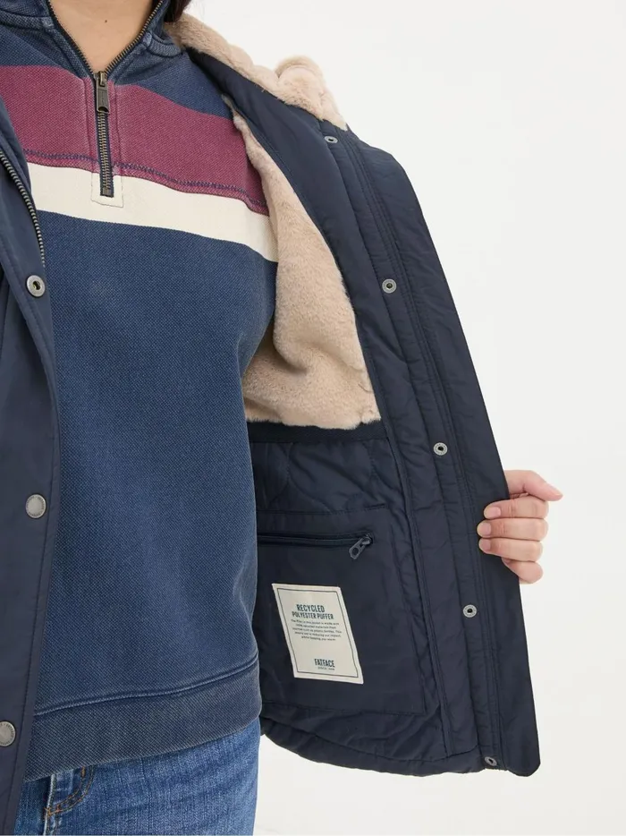 Women Coats and Jackets Fat Face Lara Navy Lara Puffer Coat