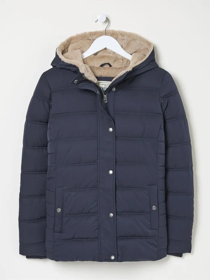 Women Coats and Jackets Fat Face Lara Navy Lara Puffer Coat