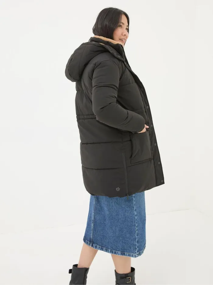 Women Coats and Jackets Fat Face Maddie Black Puffer Coat