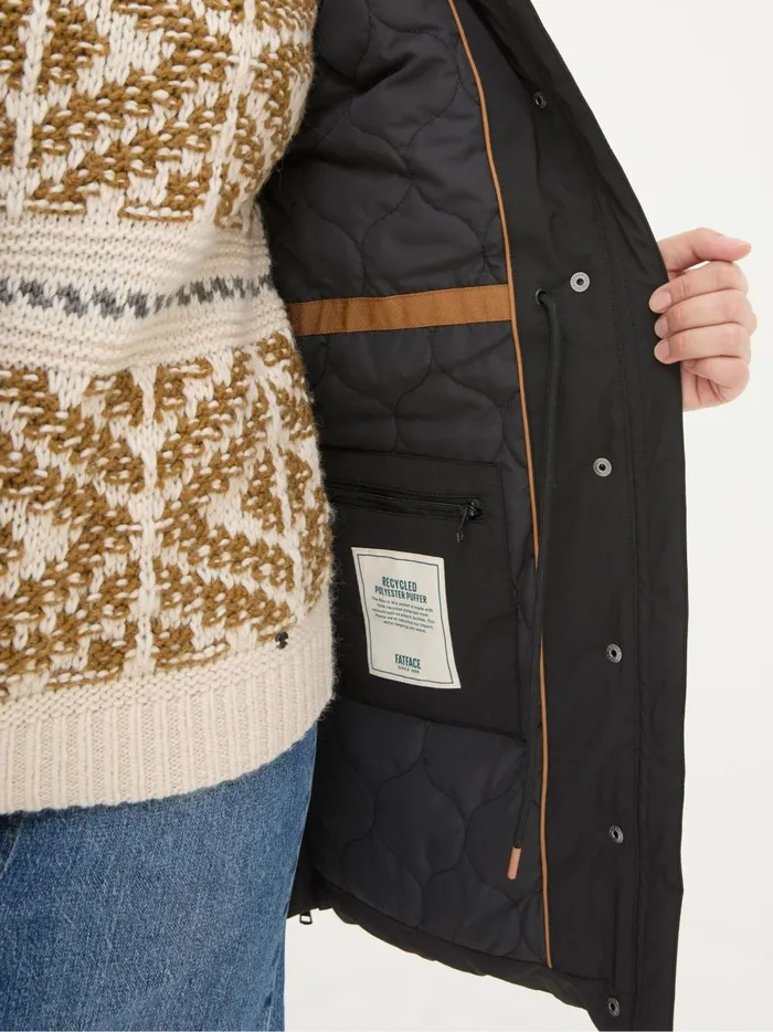 Women Coats and Jackets Fat Face Maddie Black Puffer Coat