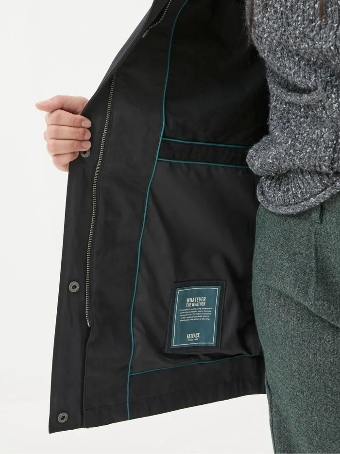 Women Coats and Jackets Fat Face Tiegan Black Waterproof Coat