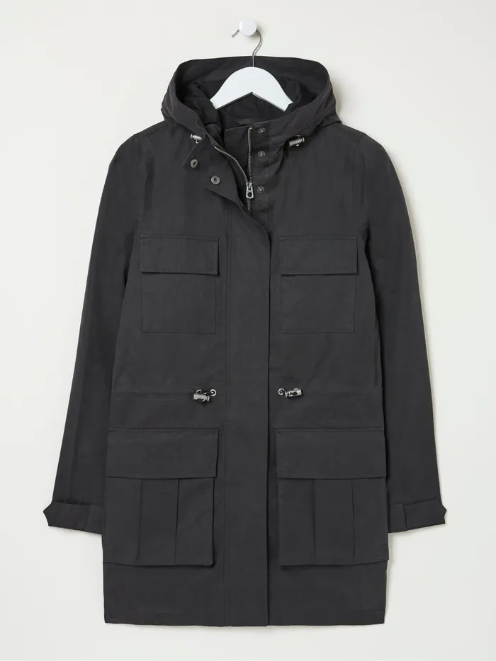 Women Coats and Jackets Fat Face Tiegan Black Waterproof Coat