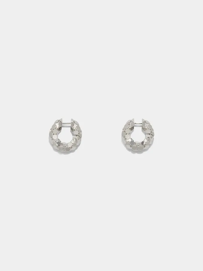 Women Cooper Medium PalladiumPlated Hoop Earrings Aeyde Earrings