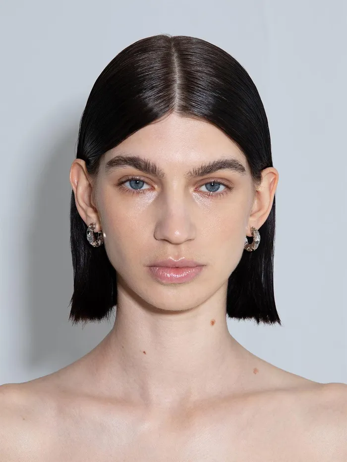 Women Cooper Medium PalladiumPlated Hoop Earrings Aeyde Earrings