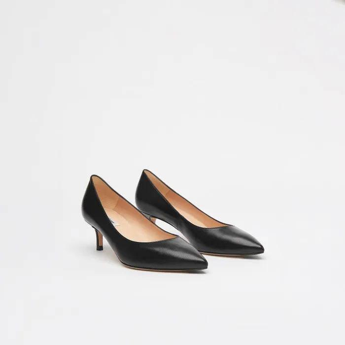 Women Court Shoes LKBennett Audrey Black Leather Kitten Heel Courts Black Women Court Shoes LKBennett Audrey Black Leather Kitten Heel Courts Black
