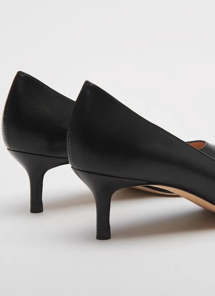 Women Court Shoes LKBennett Audrey Black Leather Kitten Heel Courts Black Women Court Shoes LKBennett Audrey Black Leather Kitten Heel Courts Black