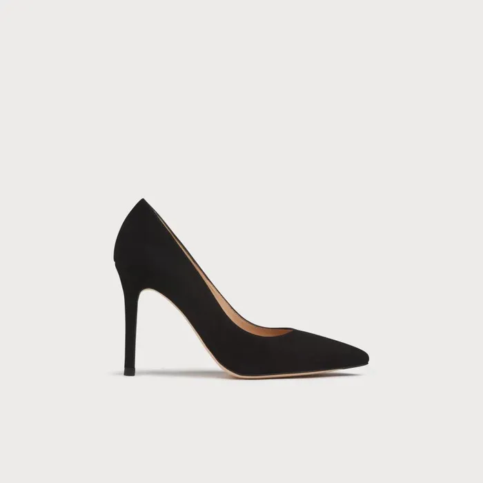 Women Court Shoes LKBennett Fern Black Suede Pointed Toe Courts Black