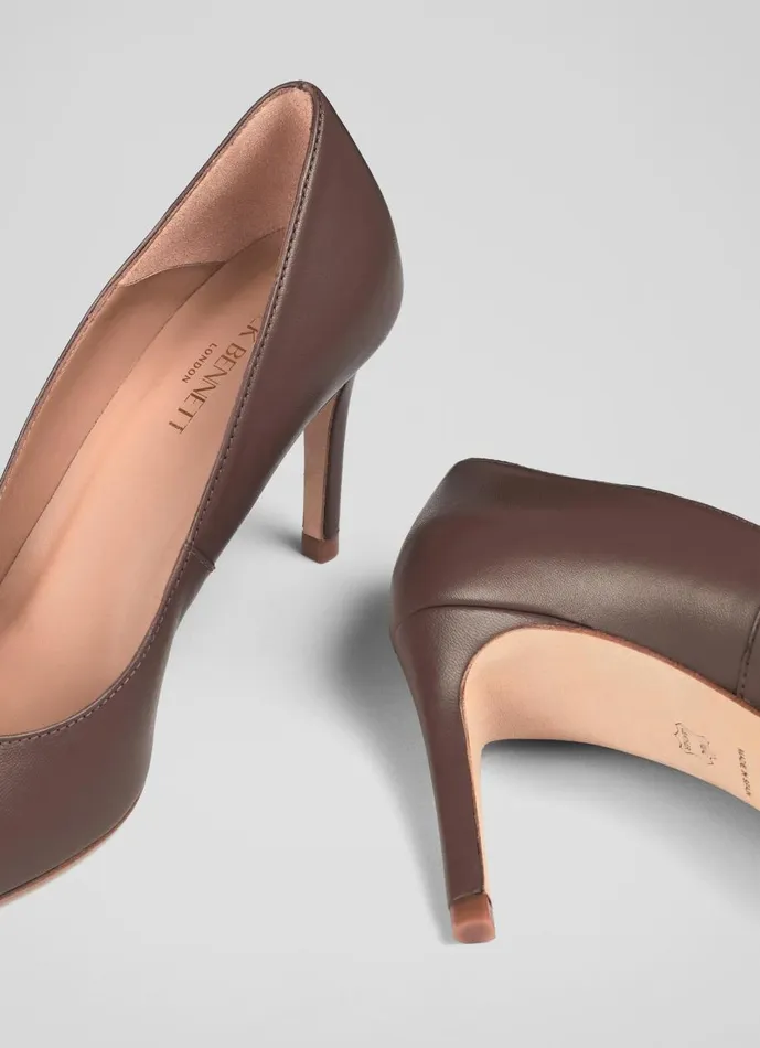 Women Court Shoes LKBennett Floret Nude 4 Leather Pointed Courts Brown Women Court Shoes LKBennett Floret Nude 4 Leather Pointed Courts Brown