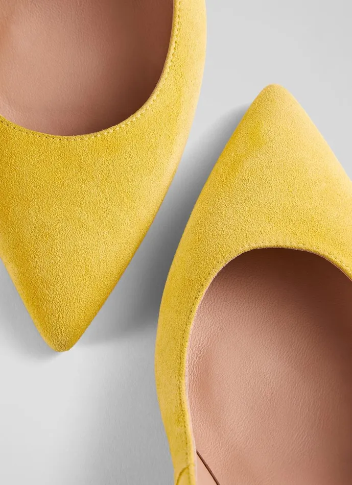 Women Court Shoes LKBennett Floret Yellow Suede Pointed Toe Courts Yellow Women Court Shoes LKBennett Floret Yellow Suede Pointed Toe Courts Yellow