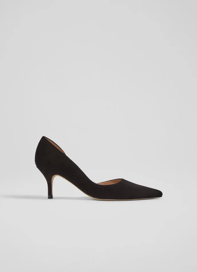 Women Court Shoes LKBennett Hazel Black Suede D039Orsay Courts Black