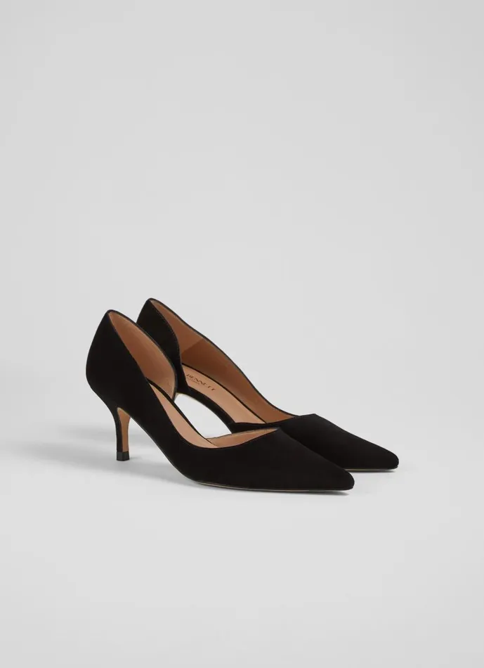 Women Court Shoes LKBennett Hazel Black Suede D039Orsay Courts Black Women Court Shoes LKBennett Hazel Black Suede D039Orsay Courts Black