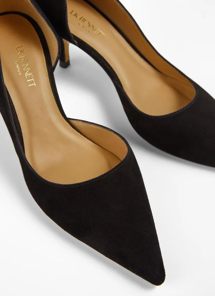 Women Court Shoes LKBennett Hazel Black Suede D039Orsay Courts Black Women Court Shoes LKBennett Hazel Black Suede D039Orsay Courts Black