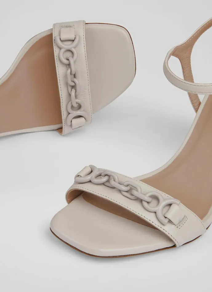 Women Court Shoes LKBennett Ivonne Nude Leather Heel Sandals Off White Women Court Shoes LKBennett Ivonne Nude Leather Heel Sandals Off White