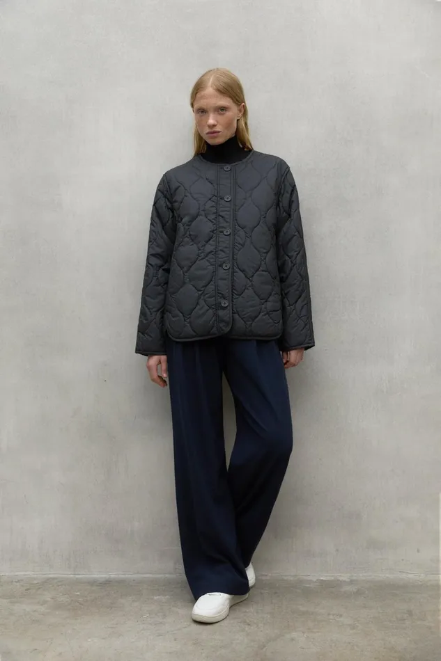 Women Dark Grey Cali Jacket Ecoalf Coats And Jackets