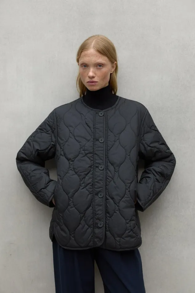 Women Dark Grey Cali Jacket Ecoalf Coats And Jackets